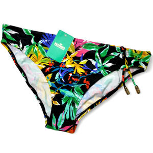 NWT PALMERS Fantasy Leaves Tropical Floral Bikini‎ Bottom Gold Decor Drop